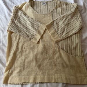 Elegant Beige Striped Women's Blouse